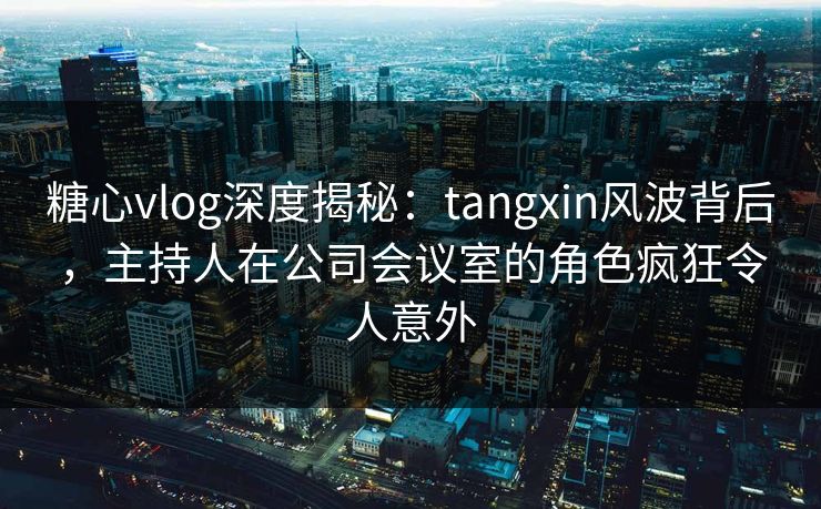 糖心vlog深度揭秘：tangxin风波背后，主持人在公司会议室的角色疯狂令人意外