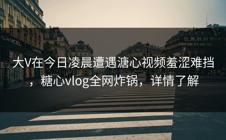 大V在今日凌晨遭遇溏心视频羞涩难挡,糖心vlog全网炸锅,详情了解 大V在今日凌晨遭遇溏心视频羞涩难挡,糖心vlog全网炸锅,详情了解