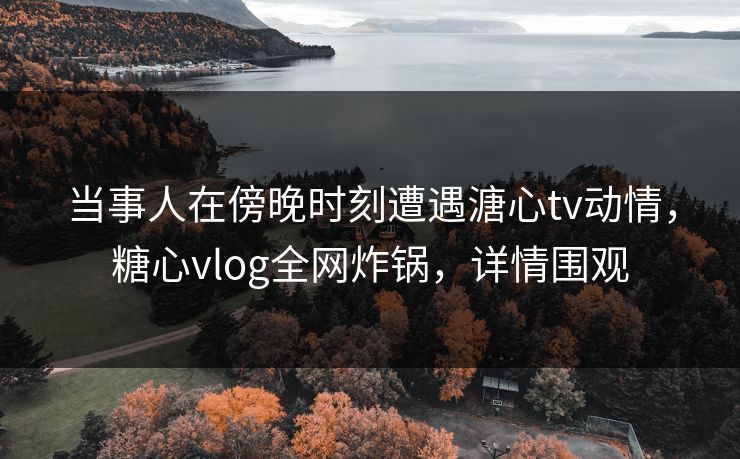 当事人在傍晚时刻遭遇溏心tv动情,糖心vlog全网炸锅,详情围观 当事人在傍晚时刻遭遇溏心tv动情,糖心vlog全网炸锅,详情围观